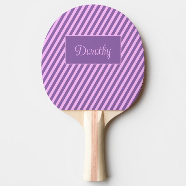 Raquete De Ping Pong Colar Rosa Personalizado e Lavanda Strike (Frente)