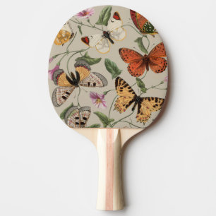 Raquete De Ping Pong Coleção de Desenhos de Mariposa Borboleta Natureza