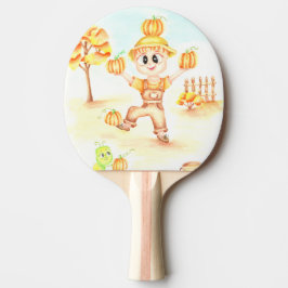 Raquete De Ping Pong Colheita alegre menino gengibre pequeno