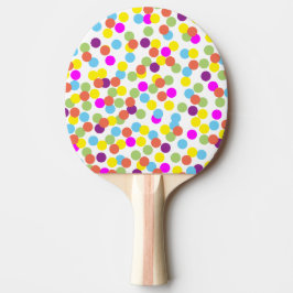Raquete De Ping Pong Colorful Polka Dots Pattern Abstract Art Design