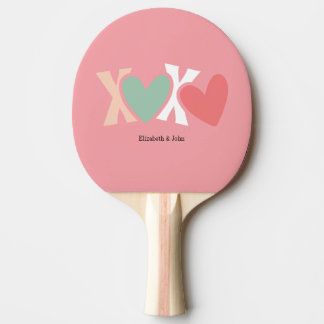 Raquete De Ping Pong Colorful "XOXO" Valentine's Day  