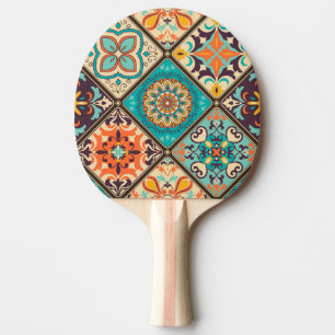 Raquete De Ping Pong Colorida azulejo de retalhos: Motivos islâmicos.