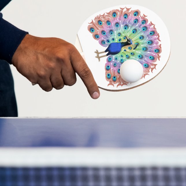 Raquete De Ping Pong Colorida Peacock (Insitu)