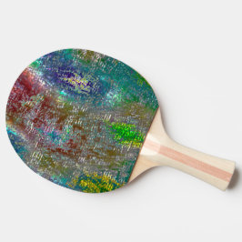 Raquete De Ping Pong Coloridos com ranhuras e tinta manchada vestida