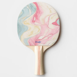 Raquete de Ping Pong com Estampa Pastel Abstrata e