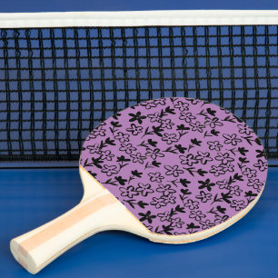 raquete de ping pong com flores