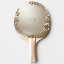 Raquete de Ping Pong com Moldura Dourada Ornamenta