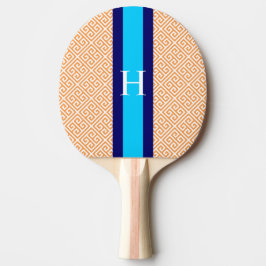 Raquete de Ping Pong com Monograma Laranja em Chav