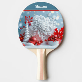 Raquete De Ping Pong Composição Flor de Inverno