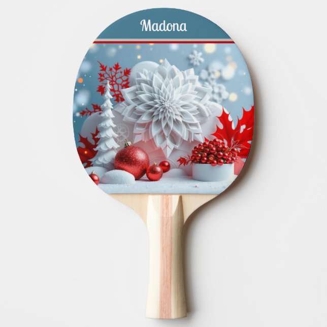 Raquete De Ping Pong Composição Flor de Inverno (Frente)