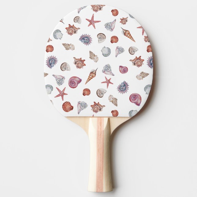 Raquete De Ping Pong Composição por Aquarelas Submarinas Série Design 4 (Frente)