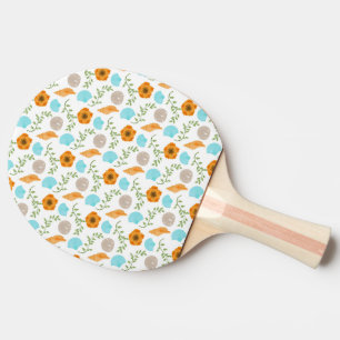 Raquete De Ping Pong Conchas Marinhas Caracol Marinho Flor Laranja Folh