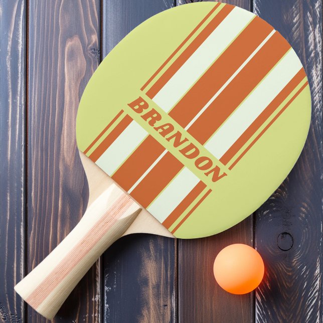 Raquete De Ping Pong Conselho de Cactus do Deserto Retroativo com Nome (Criador carregado)