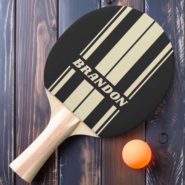 Raquete De Ping Pong Conselho de Carvão Retroativo com Nome (Criador carregado)