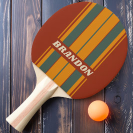 Raquete De Ping Pong Conselho de Ferrugem Laranja Retroativa com Nome