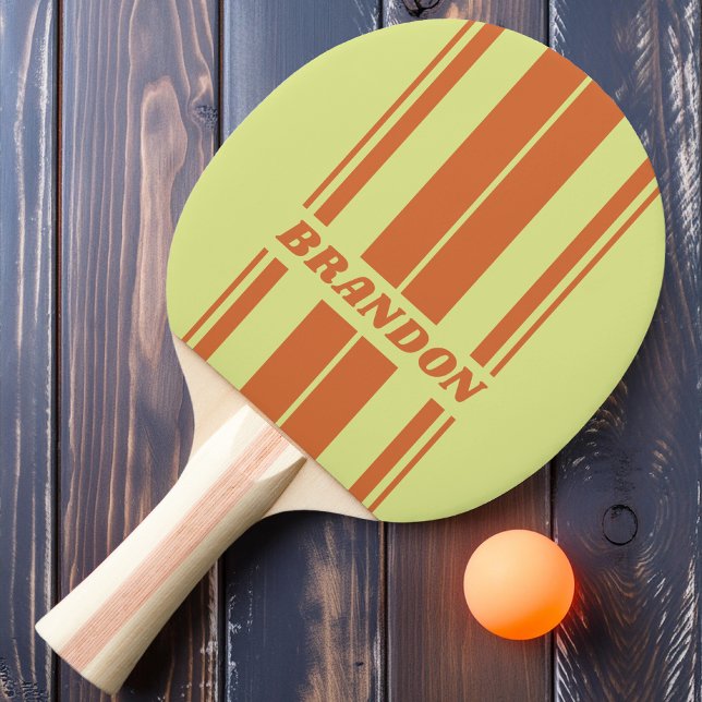 Raquete De Ping Pong Conselho duplo do cactus do deserto retrô com nome (Criador carregado)