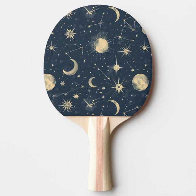 Raquete De Ping Pong Constelação Celestial - Noite Estelar (3) (Frente)
