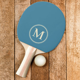 Raquete De Ping Pong Cor Aqua Profunda Sólida Monogramada