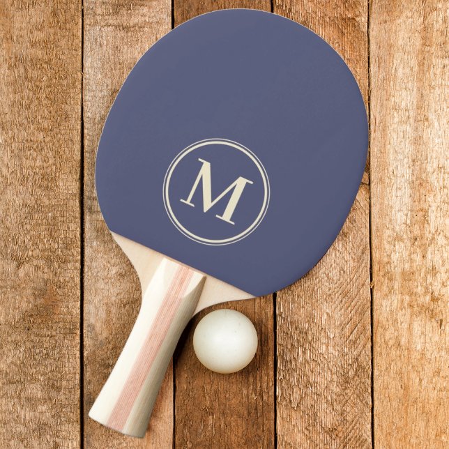 Raquete De Ping Pong Cor Brisa Lavanda Sólida Monograma (Criador carregado)