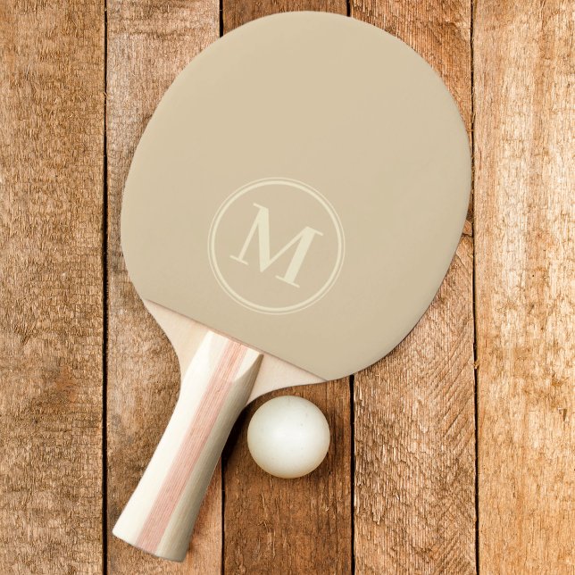 Raquete De Ping Pong Cor da duna de areia sólida monograma (Criador carregado)