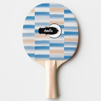 Raquete De Ping Pong Cor d'água do Pêssego Azul Moderno Personalizada S