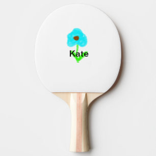 Raquete De Ping Pong Cor de água verde azul adicione seu nome custo tex