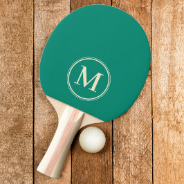 Raquete De Ping Pong Cor de brisa de praia em aqua sólida monograma