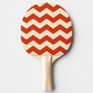 Raquete De Ping Pong Cor de Laranja Sangue com Listra em Zigue-Zague