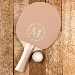 Raquete De Ping Pong Cor de Pêssego Doce Sólido Monograma