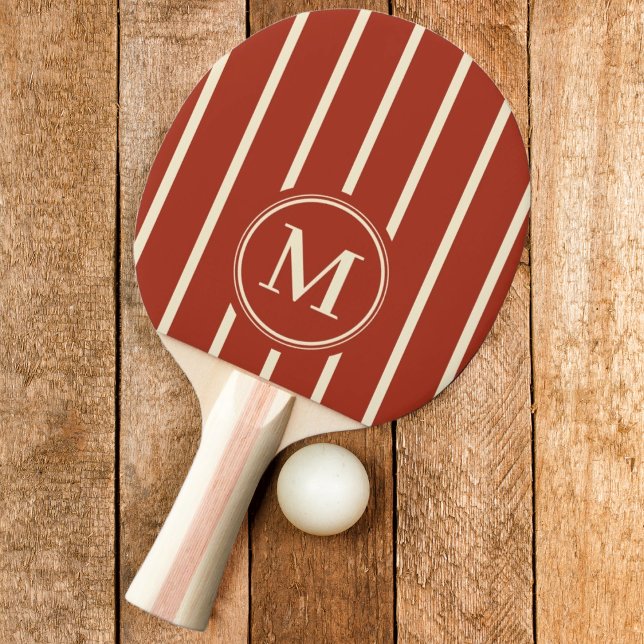 Raquete De Ping Pong Cor de Siena Queimada com Faixa Monográfica (Criador carregado)