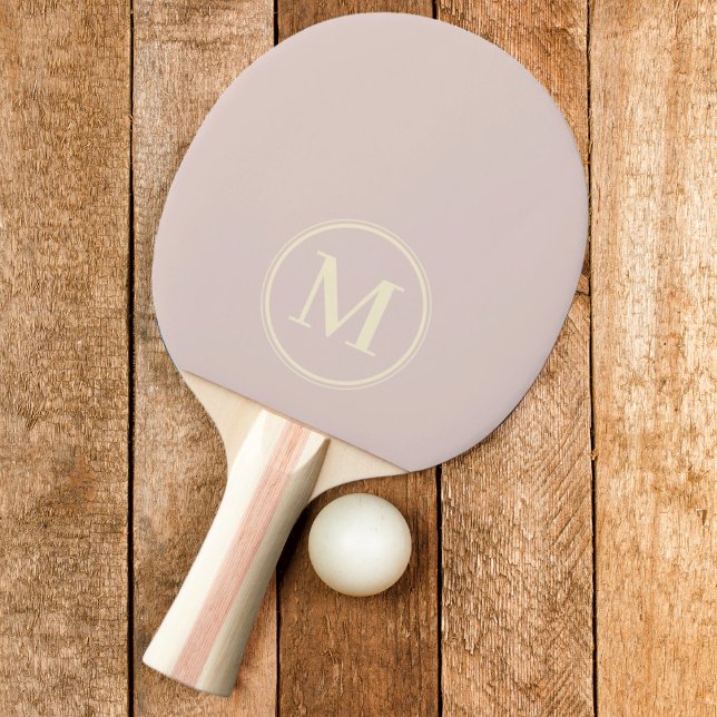 Raquete De Ping Pong Cor do Beijo de Lavanda Sólido Monograma (Criador carregado)