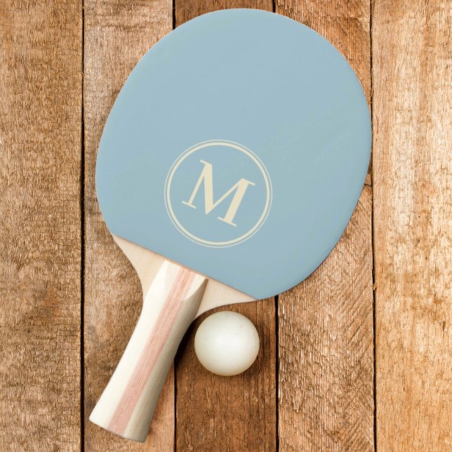 Raquete De Ping Pong Cor do Céu Sólido Monograma (Criador carregado)