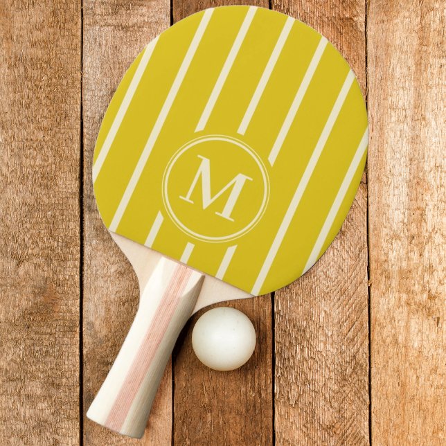 Raquete De Ping Pong Cor do Limão Escuro com Strik Monograma (Criador carregado)