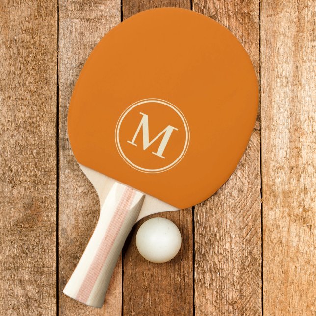 Raquete De Ping Pong Cor dos Citros Sólidos Quentes Monogramas (Criador carregado)