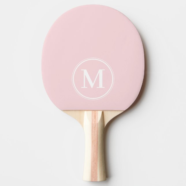 Raquete De Ping Pong Cor Monogram Sólido Rosa Sussurro  (Frente)