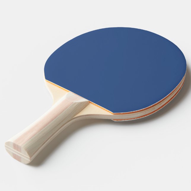Raquete De Ping Pong Cor Sólida Simples Azul Clássico (Verso inclinado)