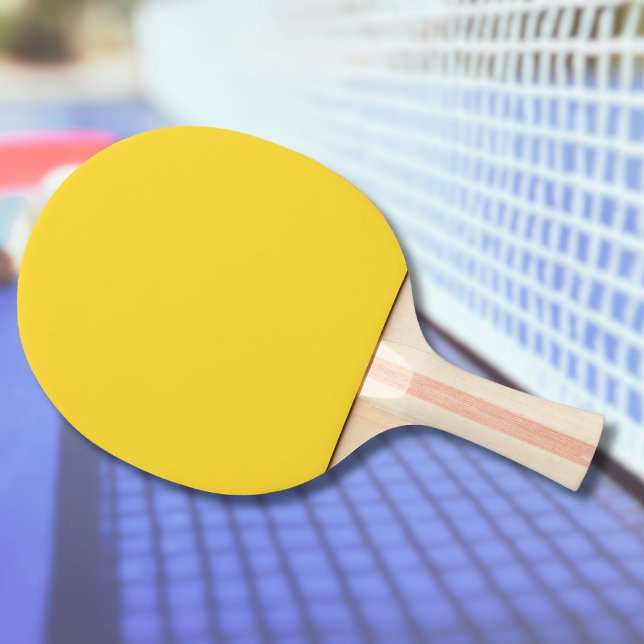 Raquete De Ping Pong Cor Sólido Amarelo Sol | Elegante Clássico (Criador carregado)