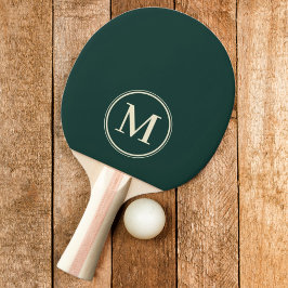 Raquete De Ping Pong Cor Verde Sólido do Monograma