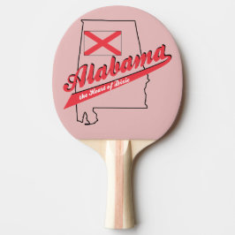 Raquete De Ping Pong Coração de Dixie do Alabama