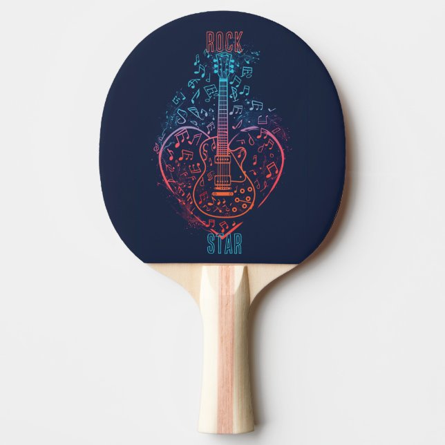 Raquete De Ping Pong Coração de Violão (Frente)