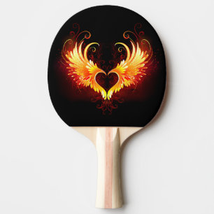 Raquete De Ping Pong Coração do Anjo Fogo com Asas