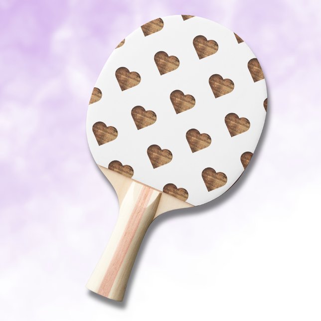 Raquete De Ping Pong Corações de Madeira Marrom-Russo Simétrico Grande (Criador carregado)