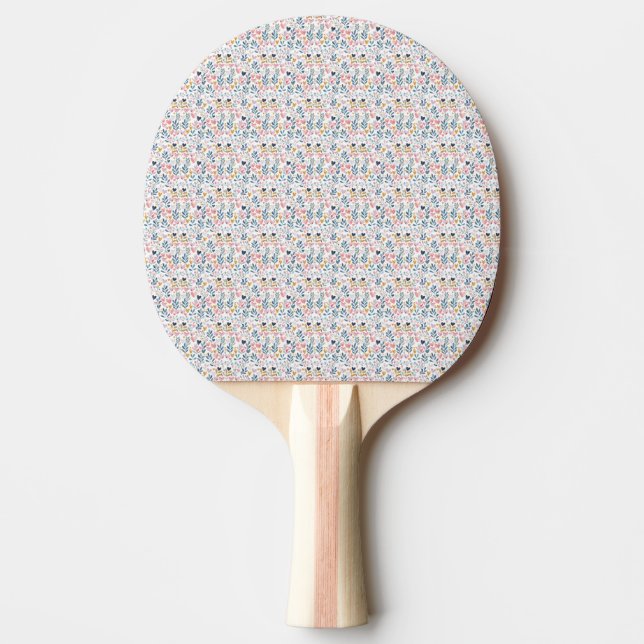 Raquete De Ping Pong Corações em aquarela (Frente)