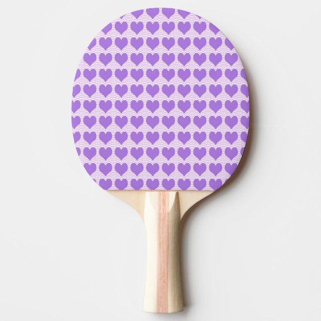 Raquete De Ping Pong Corações Roxos (Frente)