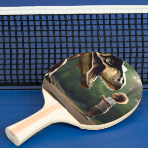 Raquete De Ping Pong **"Coragem Liberada: Um Menino Enfrenta o T-Rex"