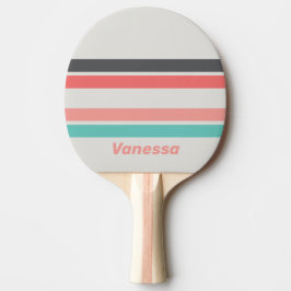 Raquete De Ping Pong Coral Desbotado pelo Sol Através de Faixas com Nom