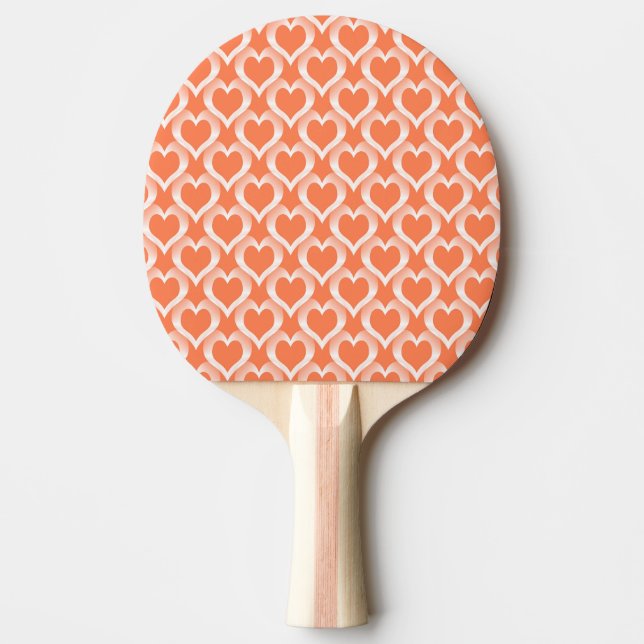 Raquete De Ping Pong Coral White Hearts Pattern (Frente)