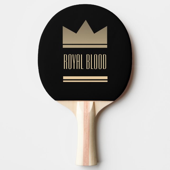 Raquete De Ping Pong Coroa Real Preta e Dourada (Frente)