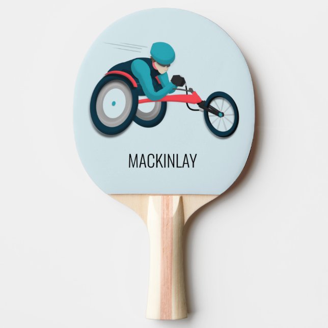 Raquete De Ping Pong Corrida em cadeira de rodas (Frente)