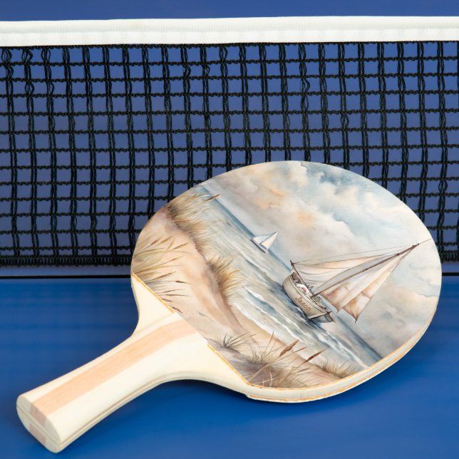 Raquete De Ping Pong Costeira de Aquarelas de Navegação Pacífica (Insitu)